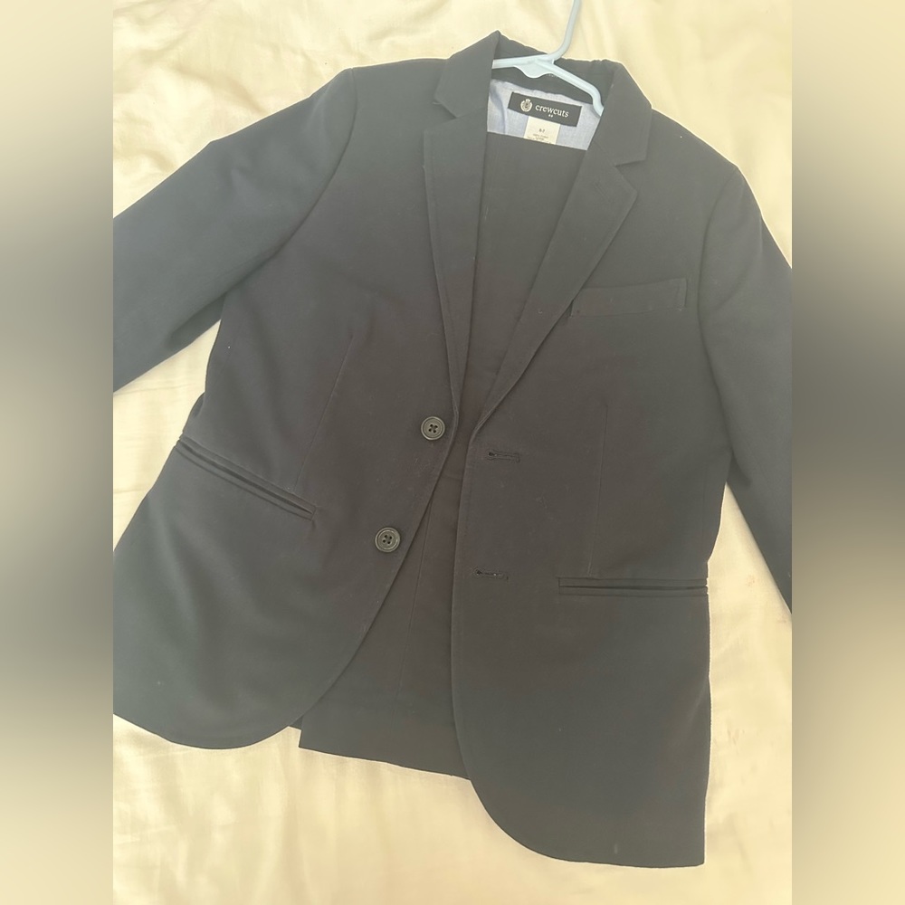 Navy blue Crewcuts by J CREW formal suit size 6-7 coat & pants Christmas wedding
